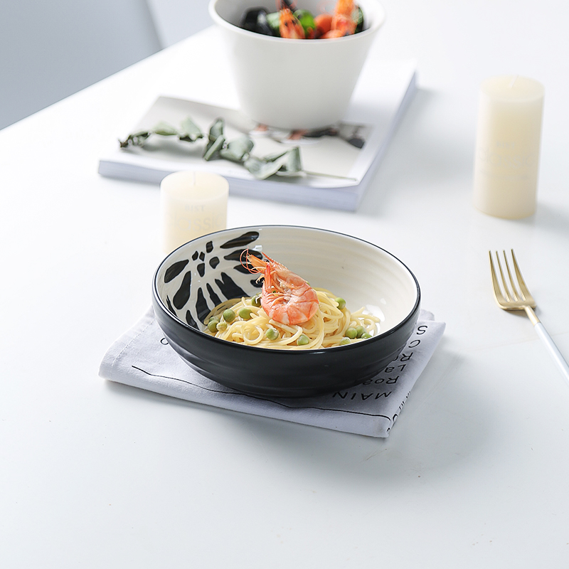 Clearance Nordic household ceramic salad bowl Japanese rainbow such as bowl bowl mercifully rainbow such use large creative eat bowl dishes