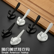 Simple black clothes hook single wardrobe clothes shoe cabinet adhesive hook wall hanging coat hook fitting room single hook no punching