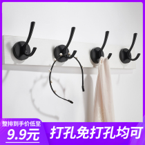 Creative clothes hook Wall Wall entry door wardrobe coat hook door rear clothes adhesive hook hangers row Hook free of punching