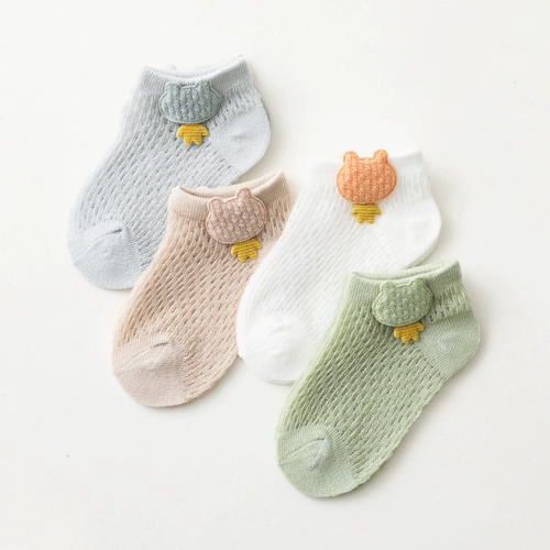 Детские летние тонкие дышащие хлопковые милые носки для новорожденных для раннего возраста