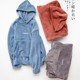 Pajama tops single-piece women's autumn and winter coral velvet couple's warm clothes long-sleeved flannel plus velvet hooded home clothes for men