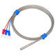 Pt100 high temperature platinum thermal resistance rolling probe type temperature probe electric thermocouple glass fiber insulated temperature sensor