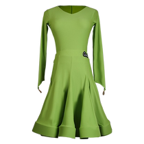 Gloria Latin dance uniform for girls long-sleeved hook finger split childrens Latin dance practice uniform prescribed competition uniform for women 3186