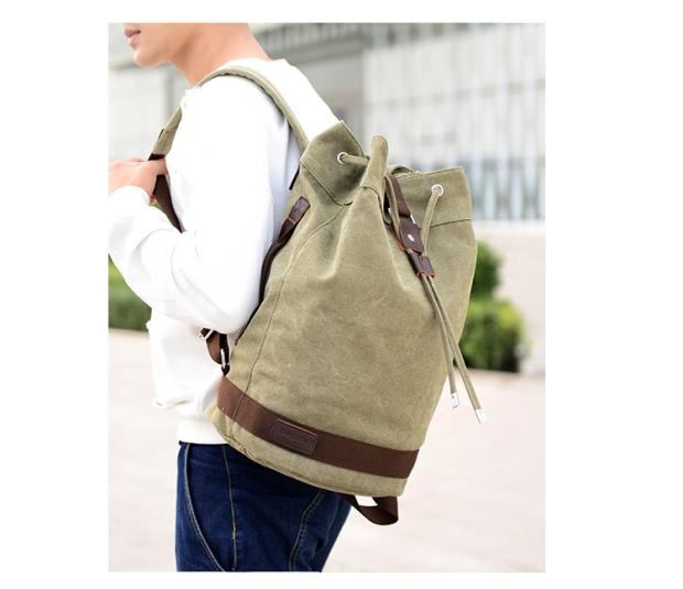 Men's canvas bag with shoulders package outdoor tourist large capacity toilet bag simple cloth outdoor travel bag