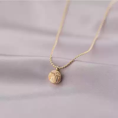 2021 New lucky word necklace female light luxury niche senior sense collarbone neck high-end sweater chain tide