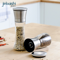 Jinbaishi grinder 304 stainless steel ground pepper manual crushed pepper black pepper grinding bottle seasoning tank
