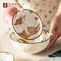 Japanese baking tray oven cheese baked rice plate creative dish can heat household steak dinner plate childrens rice bowl