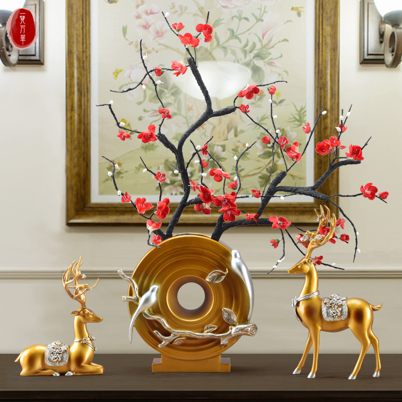LO GULEYA CREATIVE AMERICAN DEER PENDULUM Vase Living Room New House Gift Wine Cabinet TV Cabinet Home Decoration Goods