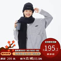 PSO Brand solid color LOGO embroidered seal cardigan sweater jacket for men and women loose Japanese couples autumn clothing