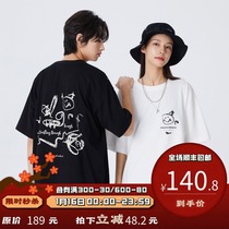 PSO Brand hand-painted graffiti smiley face printing Tide Brand short sleeve T-shirt mens Tide Brand 2021 new couple summer clothes