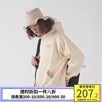 PSO Brand multi-color fleece hooded sweater men autumn and winter letter print plus velvet top couple hoodie