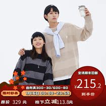 PSO Brand color-matching striped sweater mens Tide Brand 2021 new spring and autumn couples dress base sweater