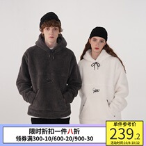 PSO Brand winter tide plush jacket plus velvet thickened fleece hooded sweater men loose couple