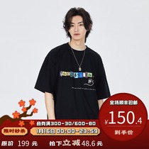 PSO Brand rainbow print short sleeve T-shirt men Cotton wild 2021 new fashion fashion Brand lovers summer clothes