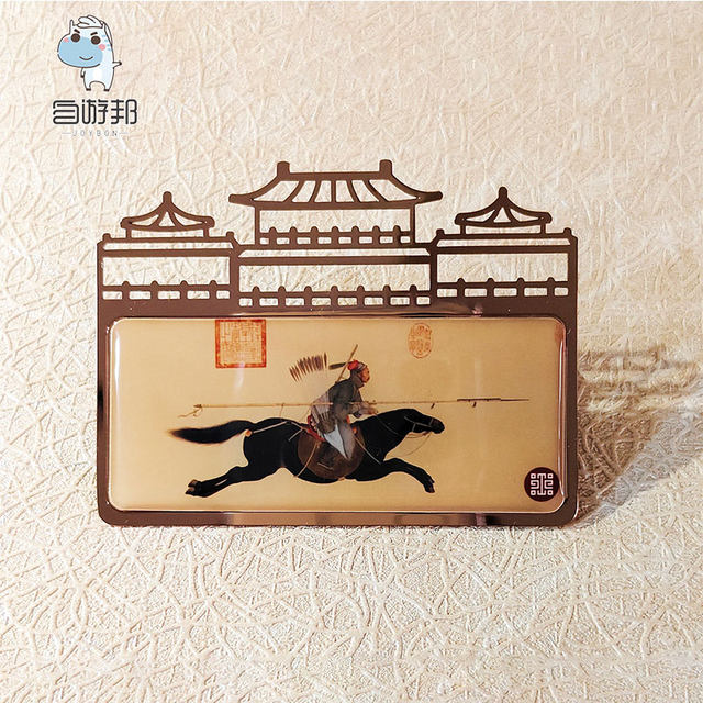 Taipei National Palace Museum Cultural and Creative Painting Magnet Dang Kou Figure Refrigerator Magnet Architectural Art Metal Magnet Travel Commemorative Creative