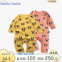  Koala nose nose baby mens and womens baby autumn one-piece long-sleeved romper infant fashion printed climbing suit