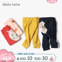  Koala nose nose baby pants spring and autumn mens and womens childrens cartoon printing pure cotton pants worn outside baby foreign style