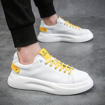 Small white shoes in 2022 summer breathable white sports board shoes thick soles increase thin mens shoes and Korean tide shoes