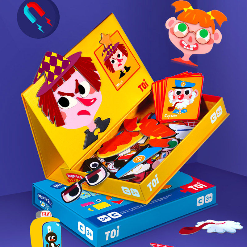 TOI Children Magnetic Puzzle Puzzle Baby Early Education Puzzle Toy Themed Magnetic fridge with 3-6-year-old boy girl
