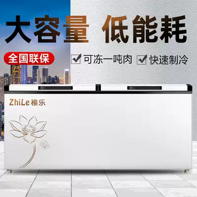 Freezer refrigerator Commercial large-capacity electric refrigerator frozen ice cream double-temperature horizontal super big refrigerator large refrigerator