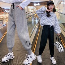 Childrens One - Bowl Girls Sports Pants 2022 new thin pants wear recreational middle childhood spring and autumn trousers