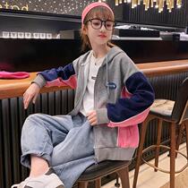 Girls Spring and Autumn Cover 2022 new Yang Net red childrens fashion jacket in the big childrens leisure sports zipper