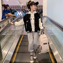 Girls baseball suit jacket Spring and Autumn 2022 new style stitch loose middle - school air - gas jacket