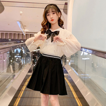 Girls Butterfly Bow Shirt Shirt 2022 New Zoo Big Children College Wind Sweet Gas Blade 12