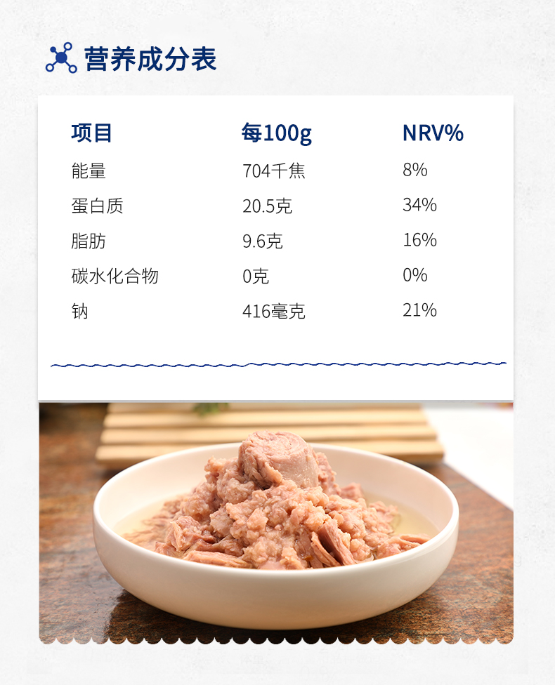 鲜得味 Bluebay 油浸金枪鱼罐头 下饭罐头 180g*8罐 图6