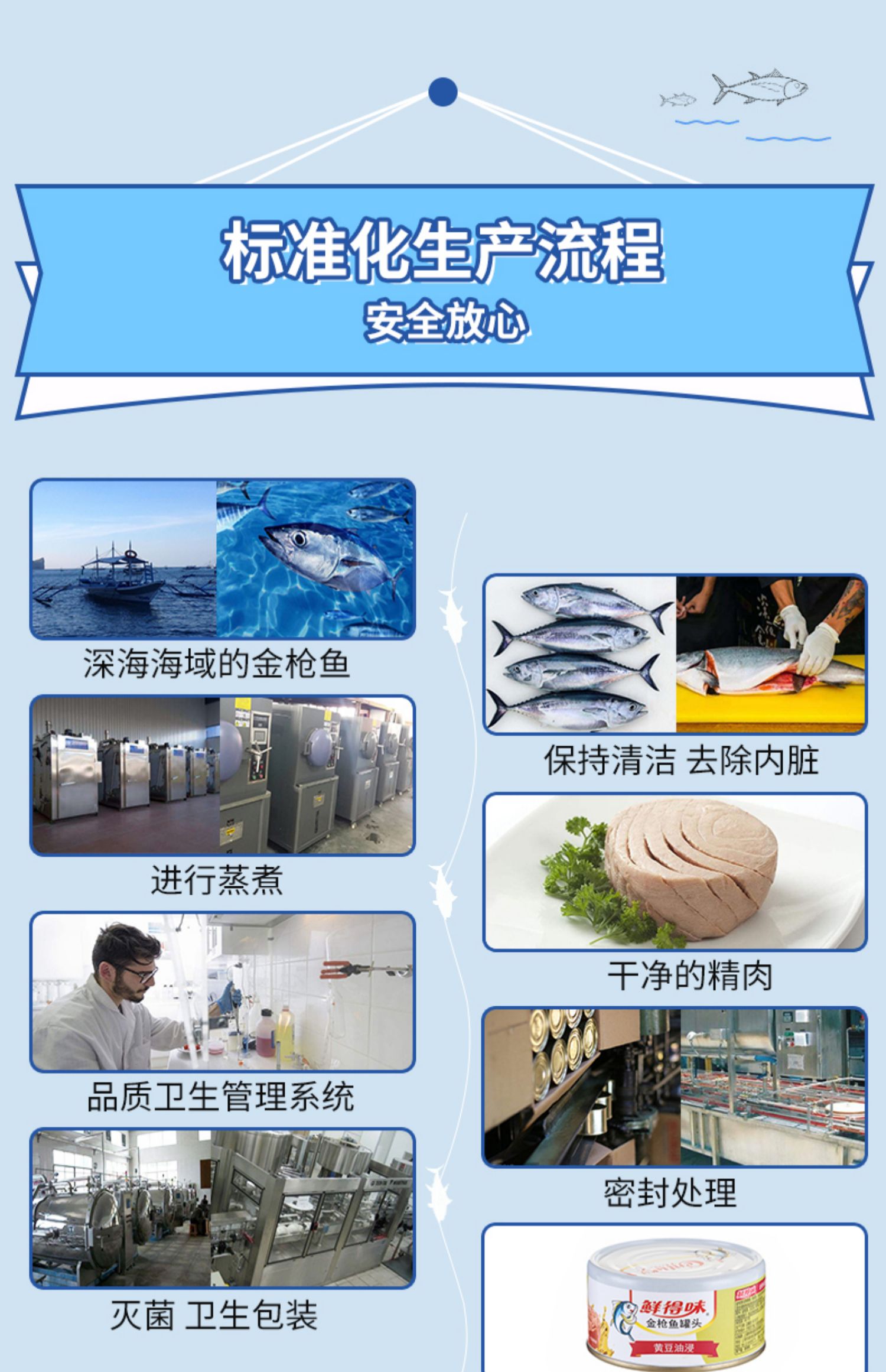 【鲜得味】水浸金枪鱼罐头6罐