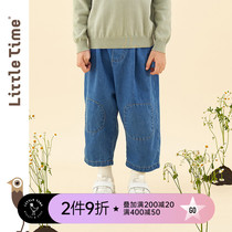littletime childrens clothing Japanese Harlem pants 2021 spring new loose casual casual nine-point jeans