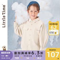 littletime boy long sleeve shirt jacket bat cuff 2022 spring autumn new loose children shirt blouse