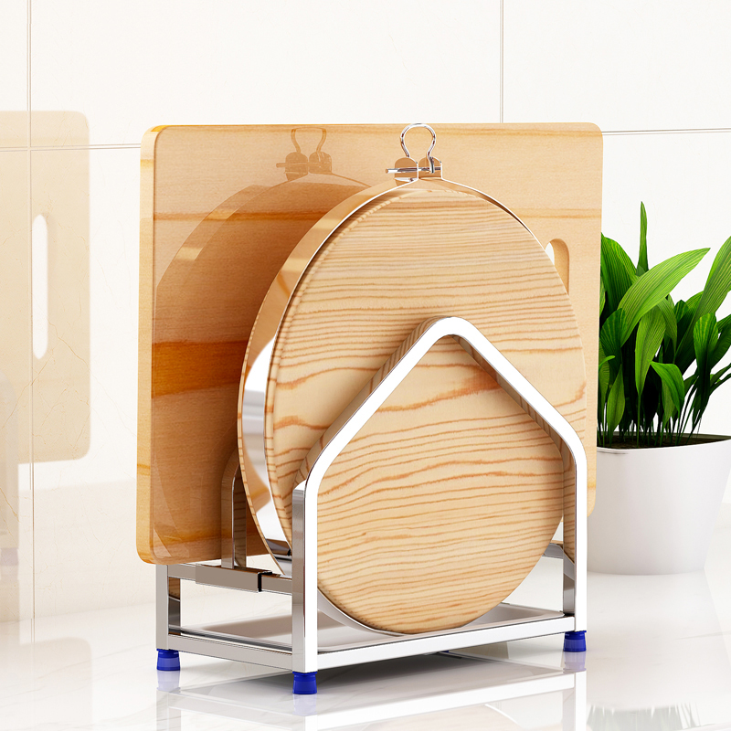 Cutting board rack thickened cutting board rack home double-layer kitchen storage stainless steel rack chopping board shelf seat drain rack