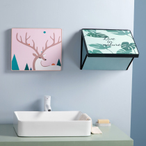 Bathroom frescoed folding and containing cabinet toilet waterproof self-adhesive no-mark wall shelve shower to put clothes deity