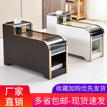 Foot therapy bed Sofa tea table Simple modern tea table Leather white sofa Glass tea table furniture combination