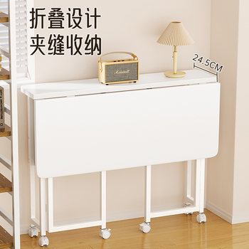 Folding desk and bookcase integrated small apartment household storage writing desk simple computer desk movable bedside table