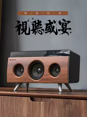 Landscape high-end Bluetooth speaker wireless retro wooden portable high-quality home living room 3d surround mini stereo heavy subwoofer small computer card player hifi without distortion