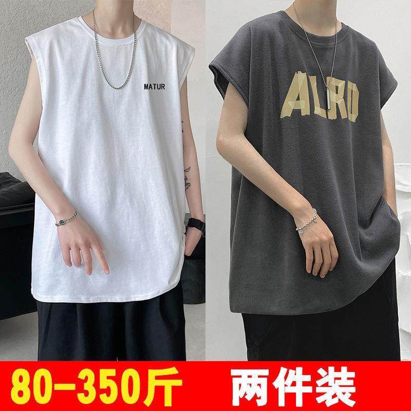 Summer sleeveless t-shirt men in tide fat plus loose sweatshirt and hao shirt hao
