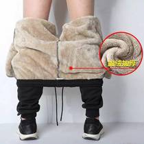 Lamb velvet men plus thick casual pants strength trousers lots nine points mens footwear pants new