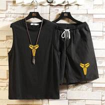 Blouse Suit Kobe Vest Suit Mens Shoulder T-shirt Summer Cosby Handsome 50% Pants Sports two-piece suit