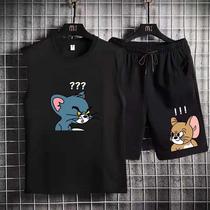 Vest Shorts Suit Mens Summer Sleeveless 50% Pants Boys Student Couple Sports Kan Shoulder T-shirt Two set