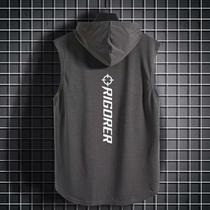 Vest Men Trends Ins-in-fashion Trends Sports Kan Shoulderhooded Sweatshirt With Cap Loose Korean version with sleeveless sleeveless T-shirt 12