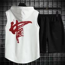 Ice Silk Vest Men 2022 New Chains Chains Shot Words Shirts Slim Mesh Sleeveless T-Shirt Country Tide Great Code Camshoulder Summer