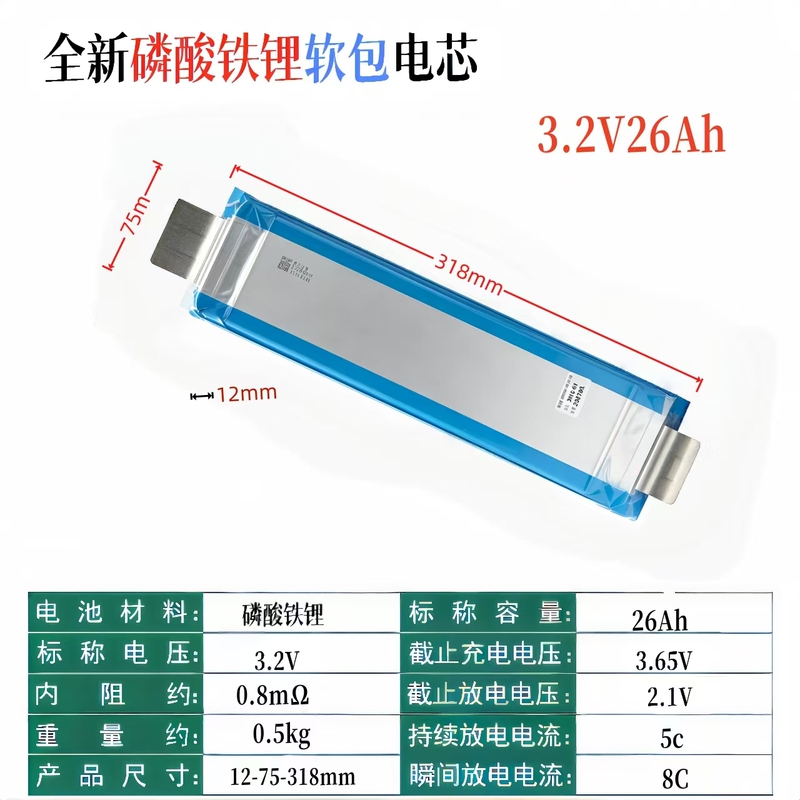 Byd A-Grade 3.2V 26Ah 37.5Ah Brand New Lithium Iron Phosphate High-Rate Battery Cell 5-10C Discharge 72V