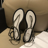 Bác về nhà 2019 hè mới xỏ ngón chân phẳng với hở ngón hoang dã khóa cổ với khóa dép nữ - Sandal dép quai hậu nữ đi học