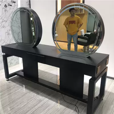New hairdressing mirror table New 3AM mirror table Hair cutting mirror stainless steel frame with light mirror table for hair salon