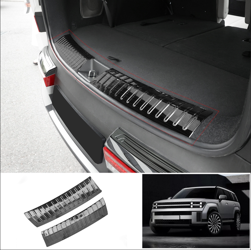 Suitable for Hyundai 24-26 Models Santa Fe Trunk Stainless Steel Rear Guard Plate Decoration Brand New Santa Fe Mx5 Suitable for Hyundai 24-26 Models Santa Fe Trunk Stainless Steel Rear Guard Plate Decoration Brand New Santa Fe Mx5