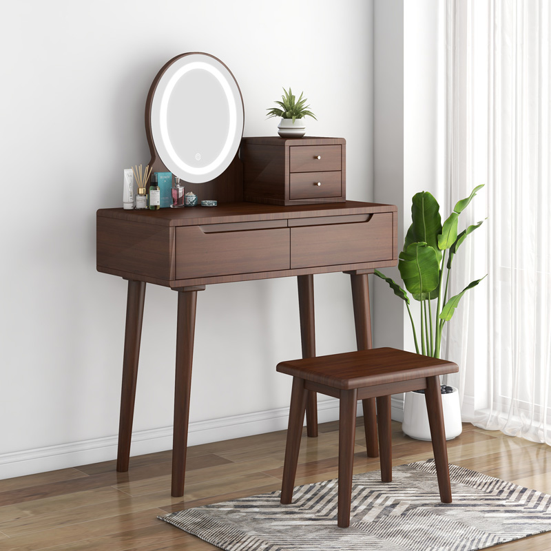 Nordic solid wood makeup cabinet bedroom modern simple makeup cabinet integrated light luxury net red small makeup table