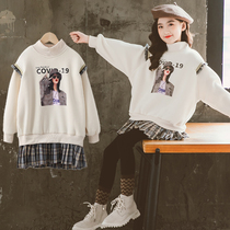 Girl gush necropolis with large childrens womens womens clothing 12 winter clothing 15 years 2022 Fire bursting new ocean gas Chains