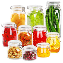 Sealed jar glass food bottle honey lemon passion fruit bottle kimchi jar with lid household small storage jar